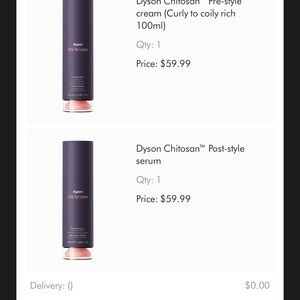 Dyson Chitosan Post Style Hair Serum and Pre-style Cream